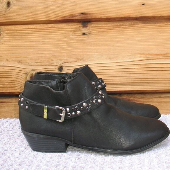 Sam Edelman Black Vegan Leather Studded Boots - Picture 2 of 7
